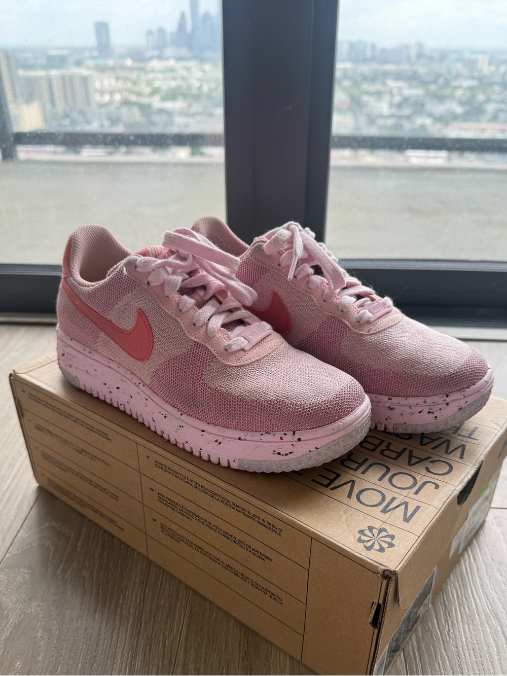 Nike Women’s Air Force 1 Low Crater Flyknit ‘Pink Glaze’ - Picture 6 of 12